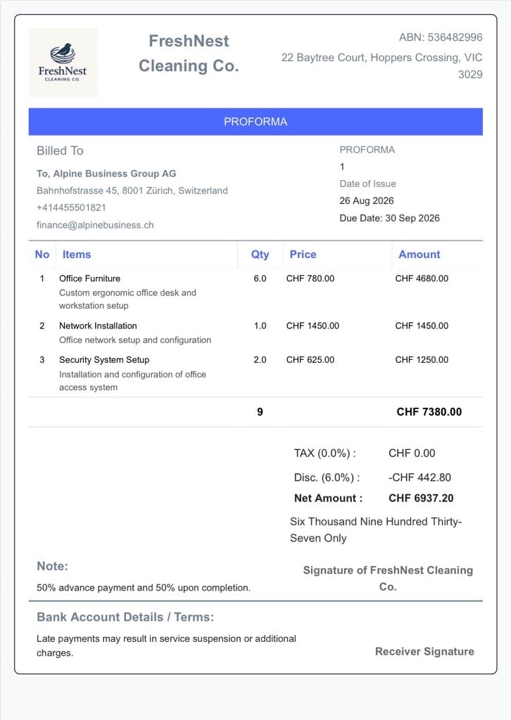 CHF-Proforma