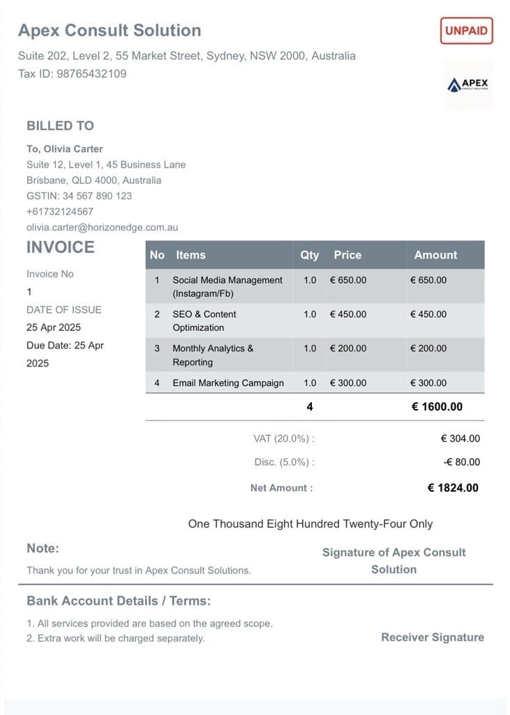EURO-Recurring-Invoice