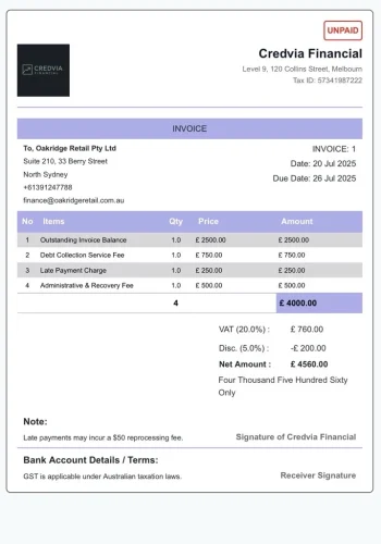 UK - Debt Invoice